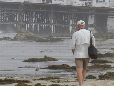 Brian walking along the beach in San Diego - family trip May 2006