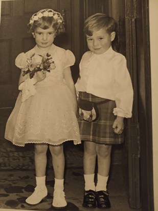 From cousin Audrey ...Neil as an adorable pageboy at his Auntie Margaret's wedding Oct 1957