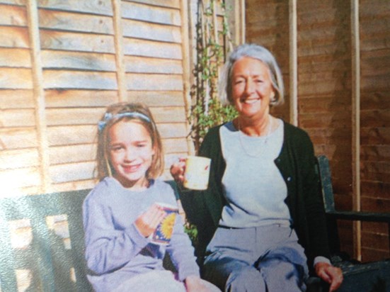 Tea break with eldest granddaughter Amalie 2003