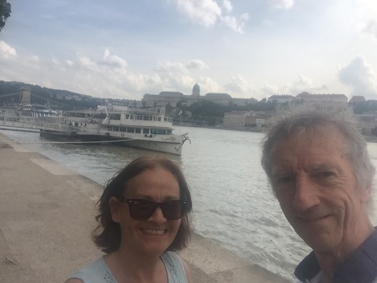 Chrissy showing me round Budapest on my 70th. 