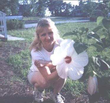 Debbie and the hibiscus