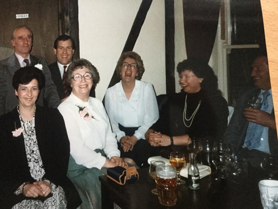 Albert at Susan's wedding with Mike Stocking, Joan Stocking, sister in law Pauline And Sandra.