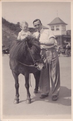 Dad with a young Mike Stocking and a horse (sent by Brenda)