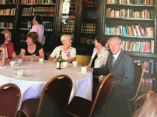 From Peter Downes - a staff reunion in Hinchingbrooke library
