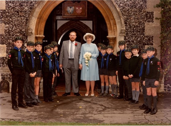 Wedding October 1985 with Cub Scouts