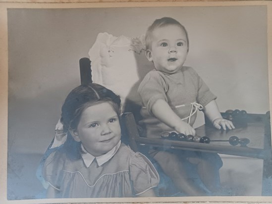 With sister Maureen -  around 1947