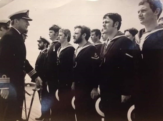 Chris as Captain on board HMS Herald, 1977