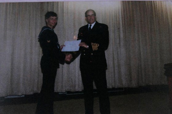 Tim getting his 'Wings' at HMS Mercury in 1987 (Aged 17)