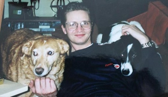 Tim with my 2 dogs, Jo and Tandy
