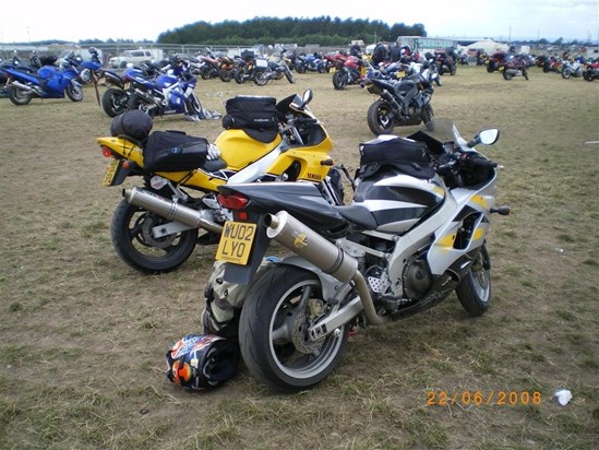 Our bikes at MotoGP Donington Park 2008. Something for the weekend sir?