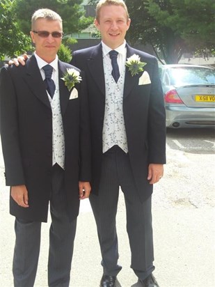 Tim and best man Mike at Tims wedding 2010