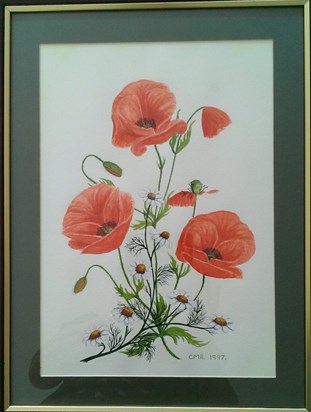 I love poppies and Mary very kindly painted this picture for me.