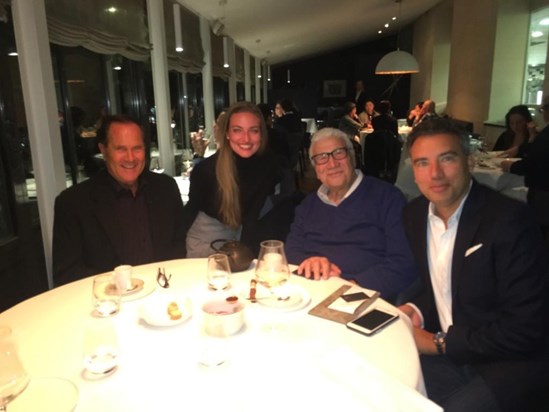 In one of his favorite restaurants in Paris „Antoine“. Wonderful dinner with Reto Wittwer, Judith Massmann & Gemil Uestuen