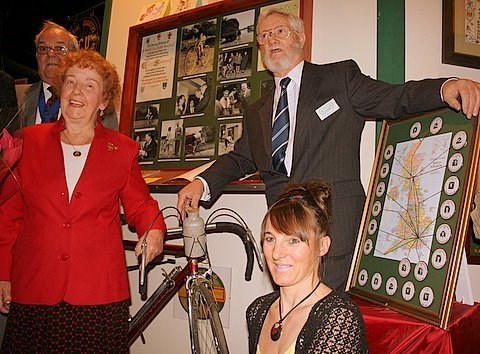 E S with Lynne Taylor at the opening of the National Cycling Museum