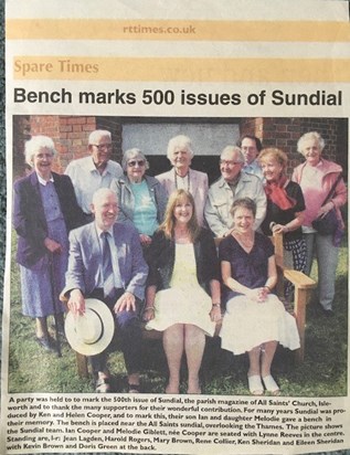 Eileen & Ken with friends celebrating 500 issues of Sundial church magazine