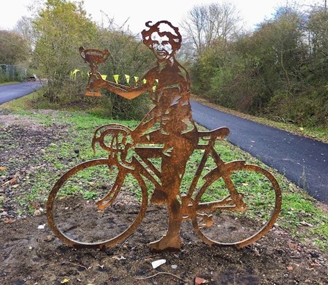 Eileen Sheridan Portrait Bench, Lias Line Greenway, Sustrans