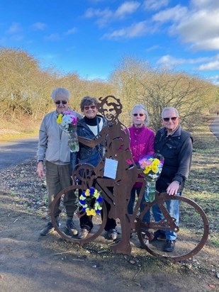 Eileen with Coventry Cycling Club members, Bob, Joan, Barry & Margaret