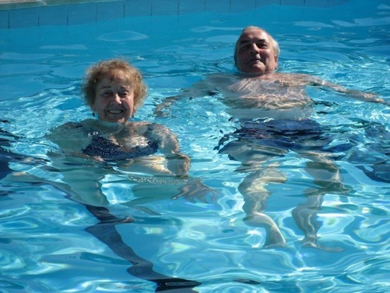 Eileen & Stephen enjoying a swim, Majorca