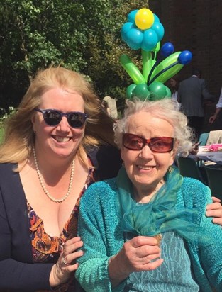 Eileen and Kari at Mary’s Wedding at All Saints. 💜