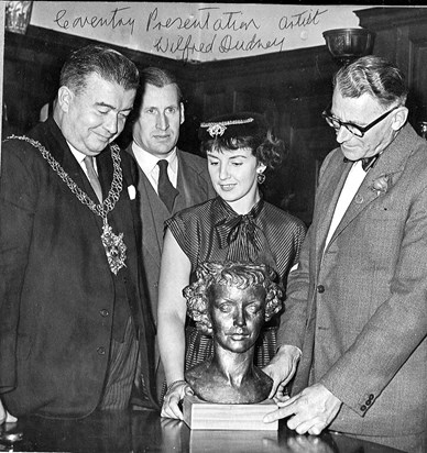 ES with bronze portrait bust by Wilfred Dudeney