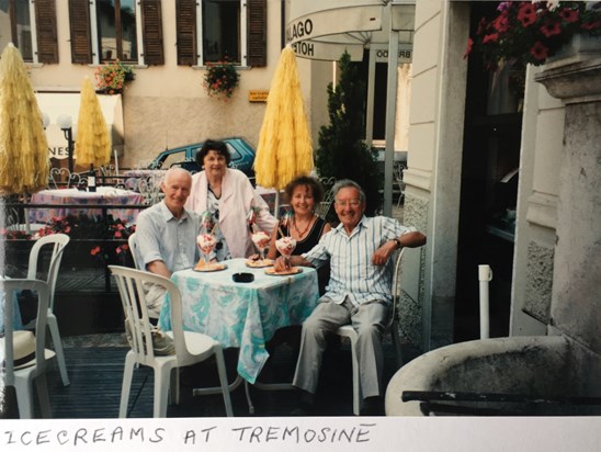 Eileen with Ken with their great friends Dick & Kitty on holiday