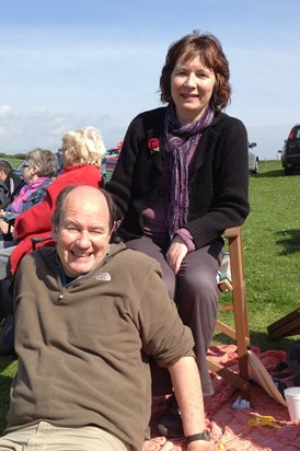 Jackie and Simon at a Jazz festival on the Isle of Wight