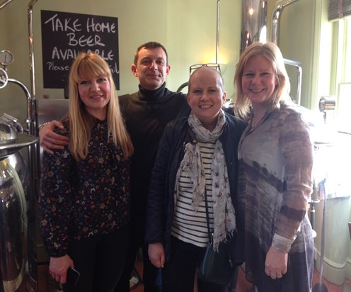 Old friends at The Old Cannon, Bury St Edmunds. Catherine, Justin, Gina and Jo. March 2016.