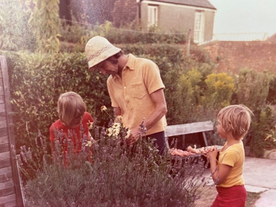 Relaxation ... gardening at our house in Ryde early 70s