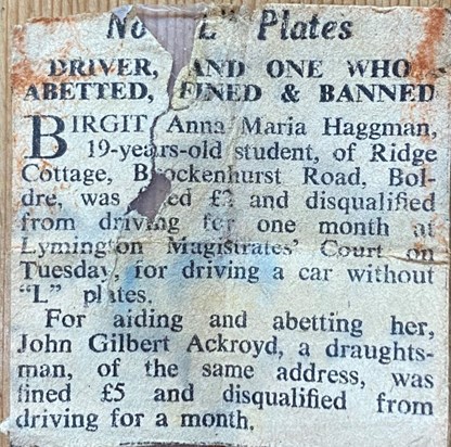 A little snippet from the Lymington Paper 1962