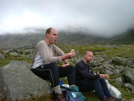 Dave with best mate John on the Sca Fell climb - he loved the great outdoors!