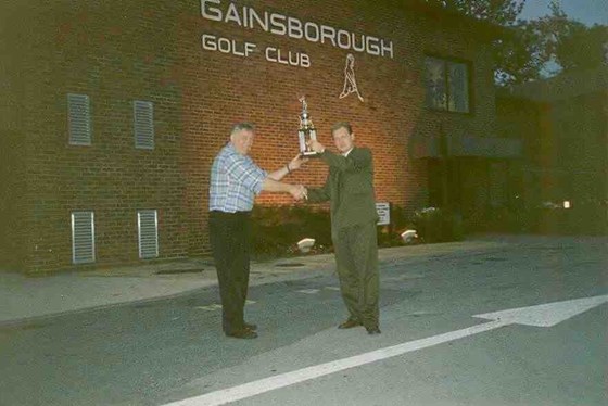 Joe winning the cup at Gainsborough golf club
