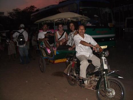 riding around in Cambodia with the Mon, Jane and Mum
