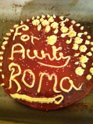 A cake Wills made in memory of his great aunt (vegan of course!)