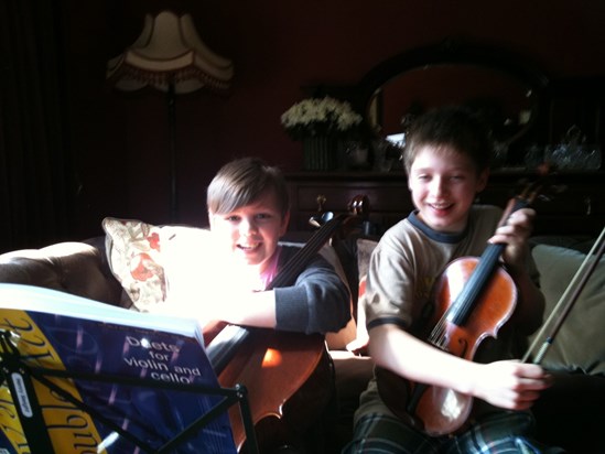 William and henry having fun with music - infectious!