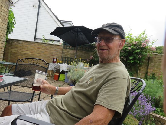 Brian, enjoying pint before his 80th celebrations