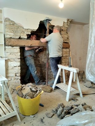 Reconstructing the fireplace