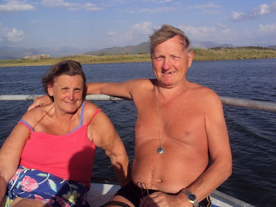 mum & dad enjoying a boat trip