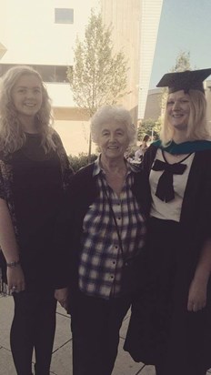 Abby, Nan and Alex at Alex's Graduation from Huddersfield University