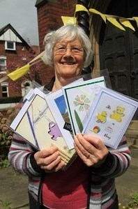 Barbara and her home made cards
