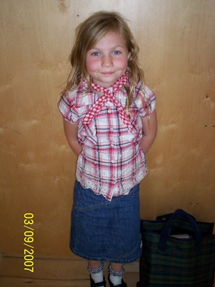 Dressed as a cowgirl for Tasha's 7th birthday party and always wearing that beautiful smile