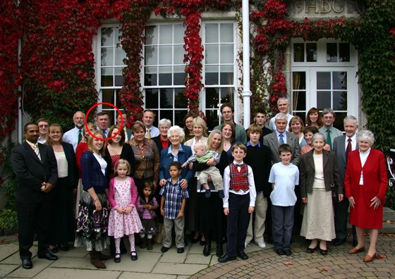 Andrew with the McFarlan clan at Aunt Elsa's 90th birthday party