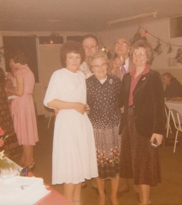 Auntie Pat, Dad, Grandma Clifford, Grandad Clifford and Mum. Grandma & Grandad Clifford Golden Wedding Anniversary 1981