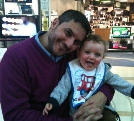 A very proud dad with son Enzo.