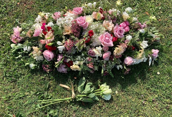 Floral tribute for Valerie Hunt