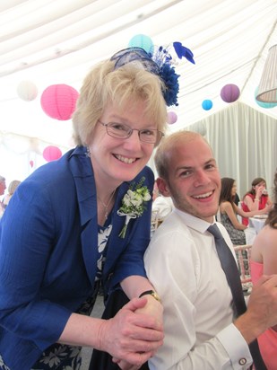 Janet with Steve at Helen and Joe's wedding