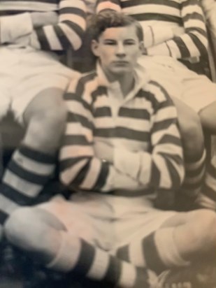 Chris in the Canford rugby team - he had three colours for rugby