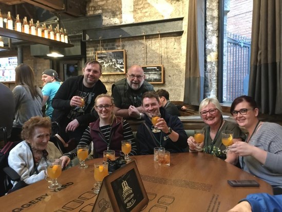 Cheers at the Jameson’s factory Dublin. 