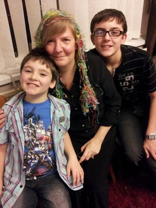 With her nephew's Lewis and Alex