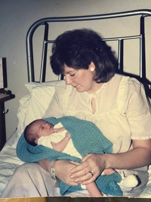 Denise in the hospital with Lauren