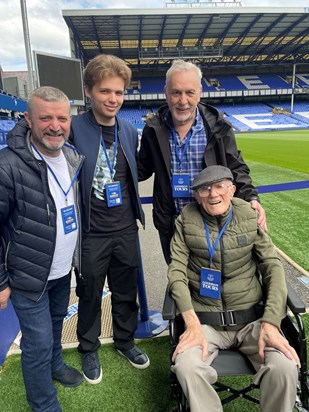 Peter on a trip to Goodison 